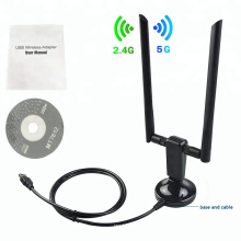1200Mbps 802.11AC Dual band wireless usb wifi adapter wifi dongle with 2pcs external antenna